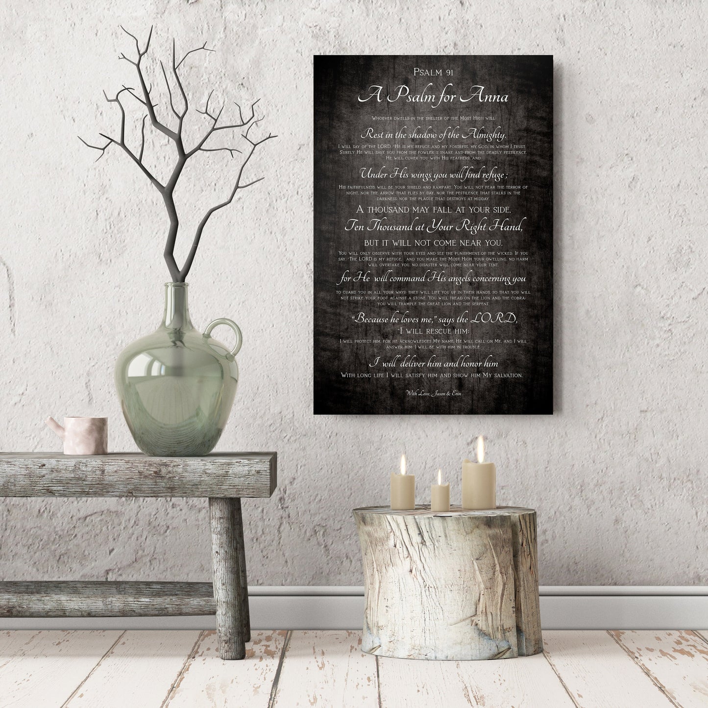 Personalized Psalm 91 Gift, Gift for Wife - HoneycombProverbs - Religious Home & Decor - Christian Wall Art