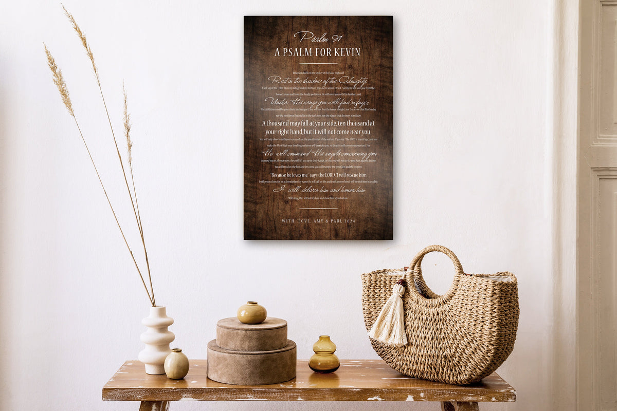 Soldier's Psalm 91, Personalized Man Cave Art - HoneycombProverbs - Religious Home & Decor - Luxury Corporate Gifts