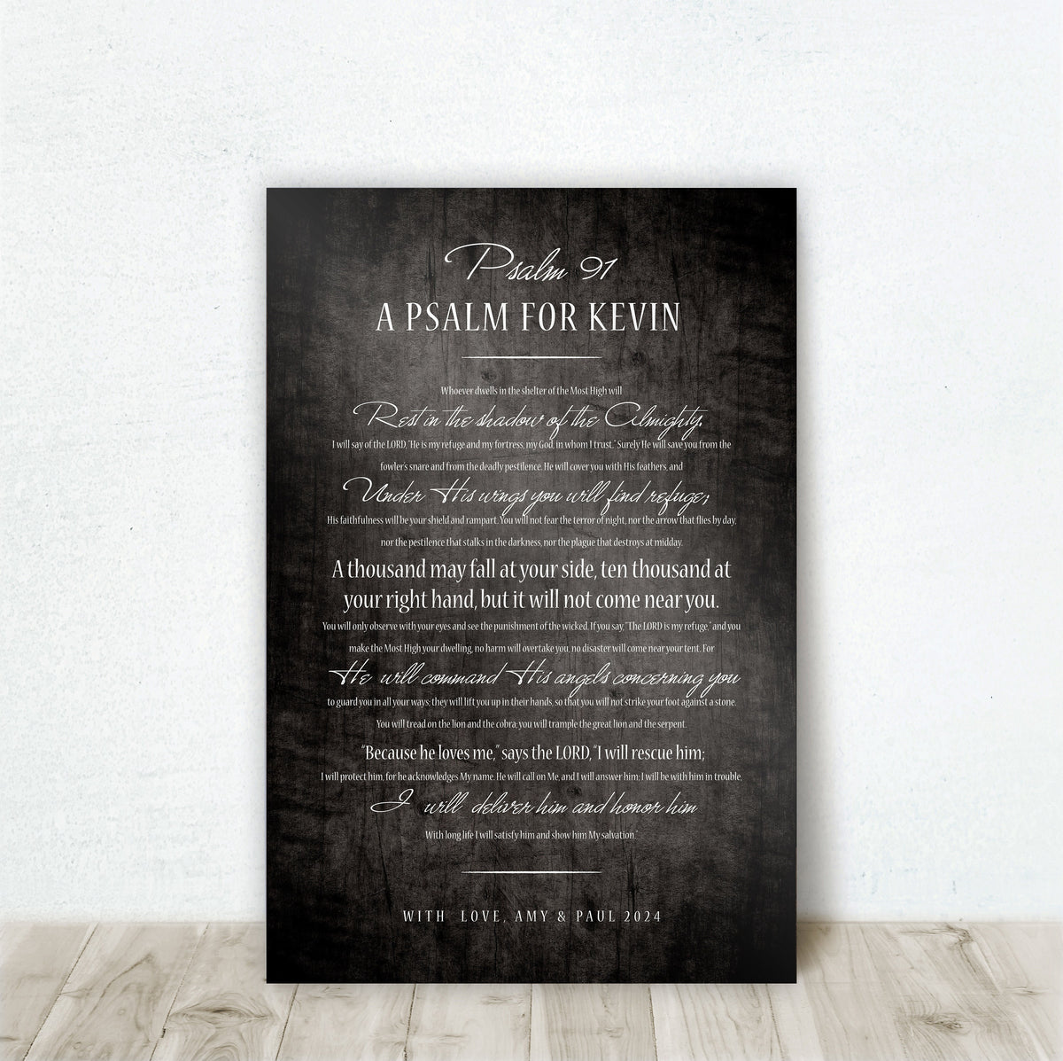 Soldier's Psalm 91, Personalized Man Cave Art - HoneycombProverbs - Religious Home & Decor - Luxury Corporate Gifts