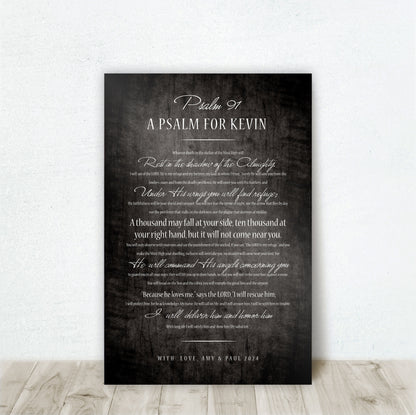 Soldier's Psalm 91, Personalized Man Cave Art - HoneycombProverbs - Religious Home & Decor - Luxury Corporate Gifts