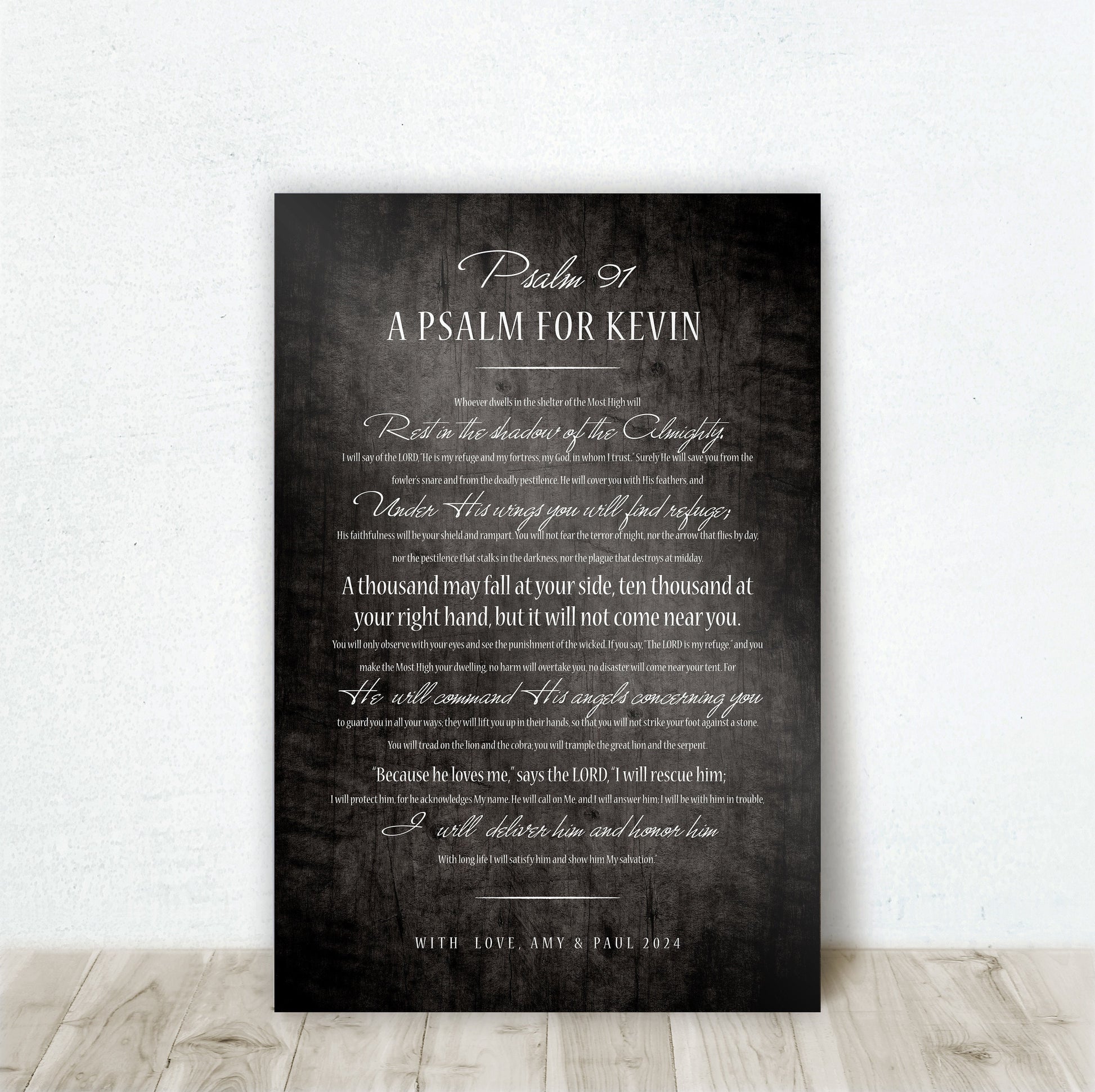 Soldier's Psalm 91, Personalized Man Cave Art - HoneycombProverbs - Religious Home & Decor - Luxury Corporate Gifts