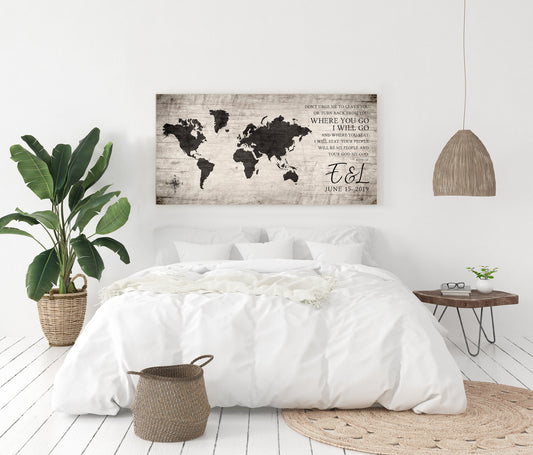 Christian World Map Decor with Names - HoneycombProverbs - Signs - Christian Wall Art