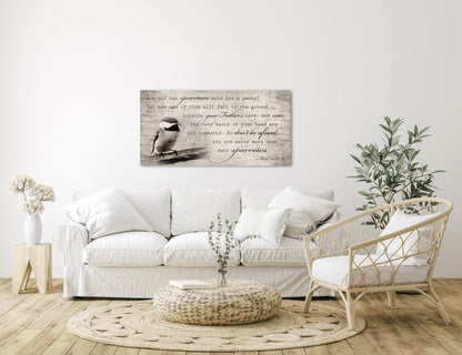 More than Many Sparrows, Matthew 10:29-31 Farmhouse Sign - HoneycombProverbs - Signs - Christian Wall Art