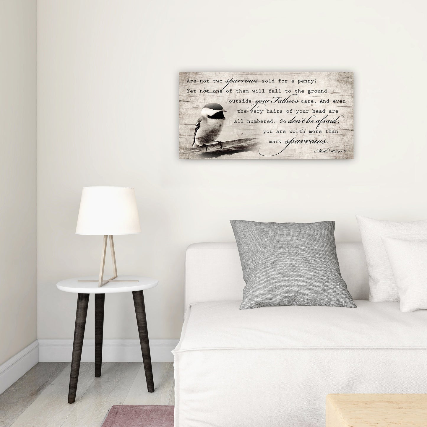 More than Many Sparrows, Matthew 10:29-31 Farmhouse Sign - HoneycombProverbs - Signs - Christian Wall Art