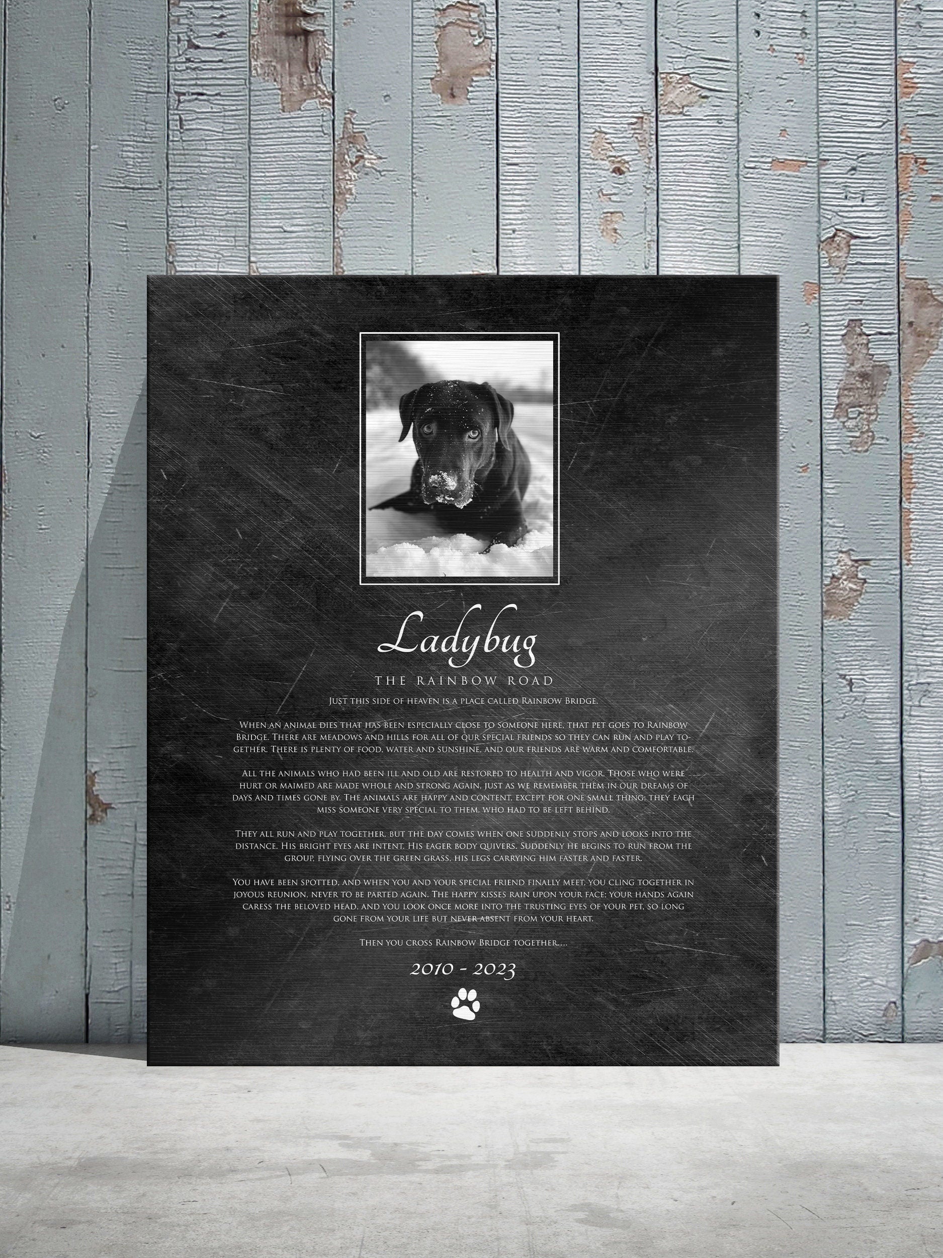 The Rainbow Bridge, Pet Loss Plaque - HoneycombProverbs - Pet Portraits - Photo Plaques