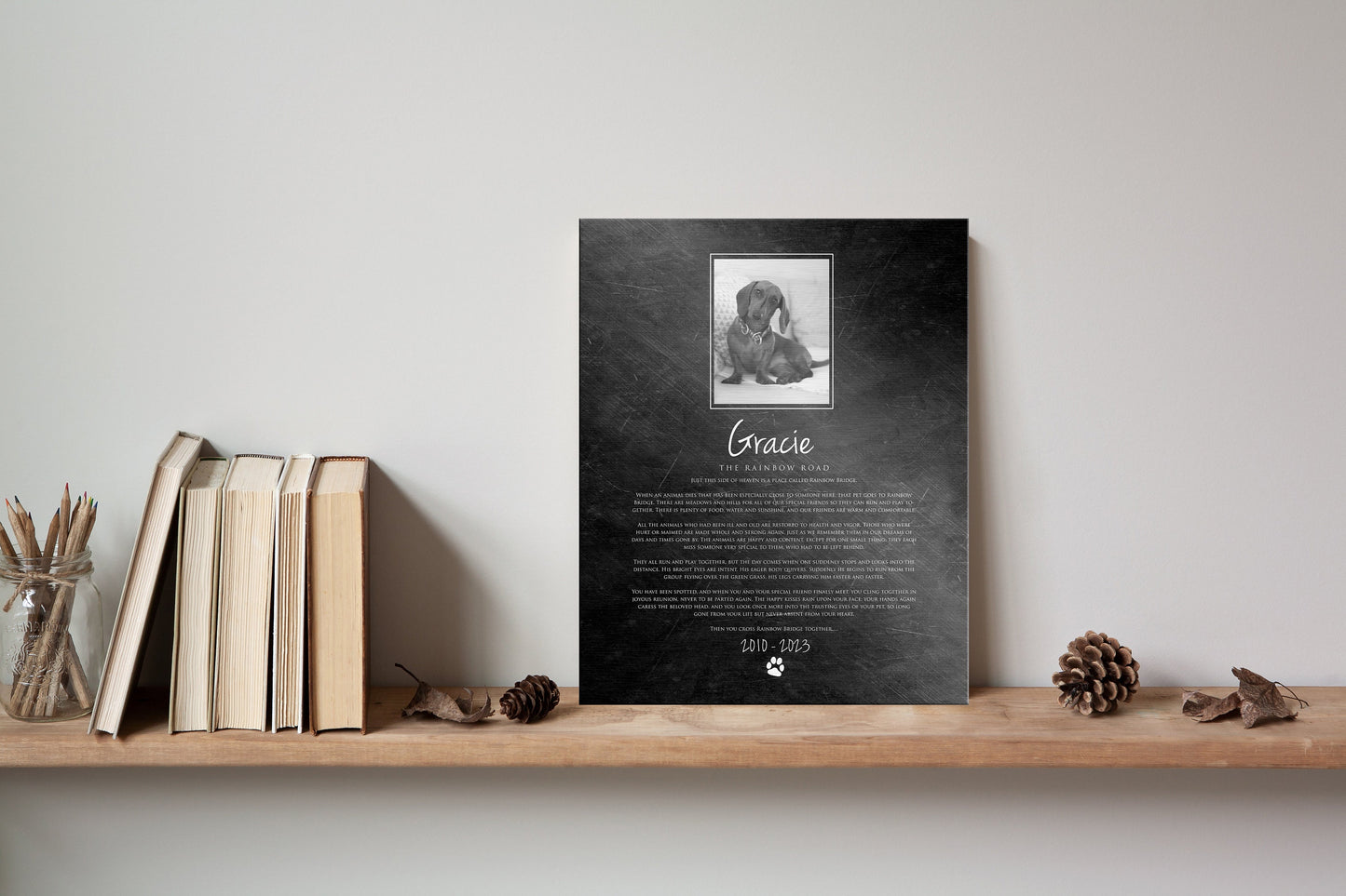 The Rainbow Bridge, Photo Pet Memorial - HoneycombProverbs - Pet Portraits - Photo Plaques