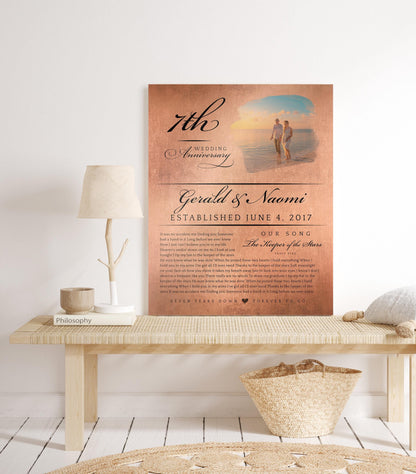 "Our Song, Our Story" Couples Milestone Plaque - HoneycombProverbs - Signs - Bronze Anniversary Gifts
