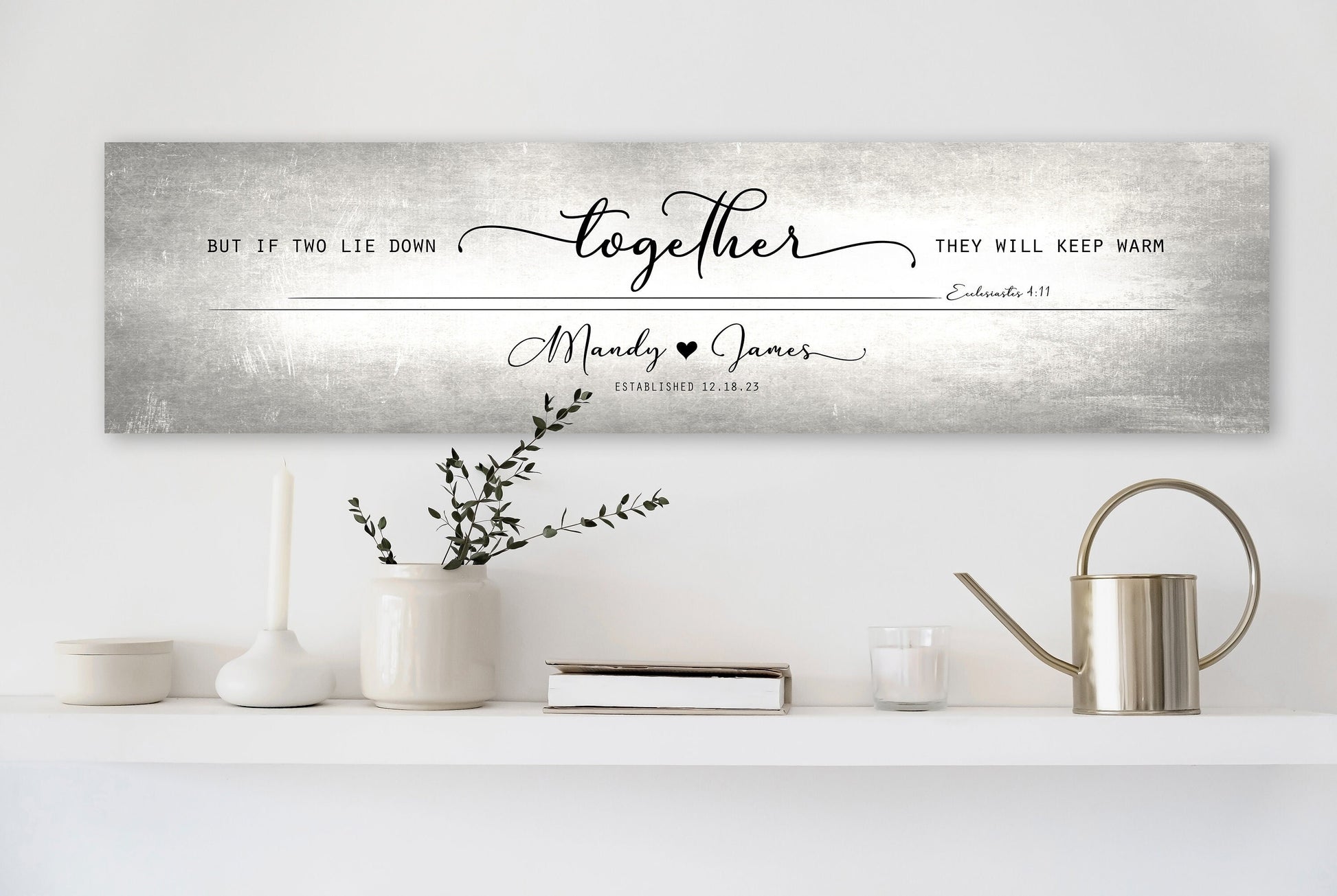 Tarnished Tin Words of Wisdom for Couple's Sign, Christian Decor for Bedroom - HoneycombProverbs - Signs - Tin and Aluminum Gifts