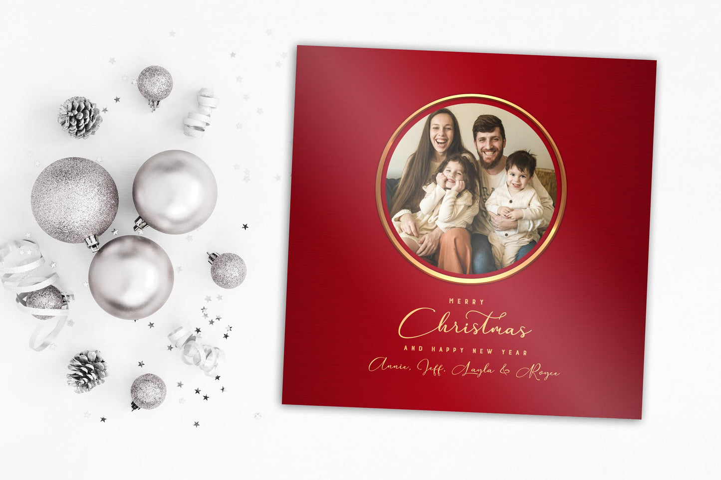 Merry Christmas Photo Gift, Long Distance Christmas gift from family, Personalized Metallic Christmas Decor, Merry Christmas Photo Plaque