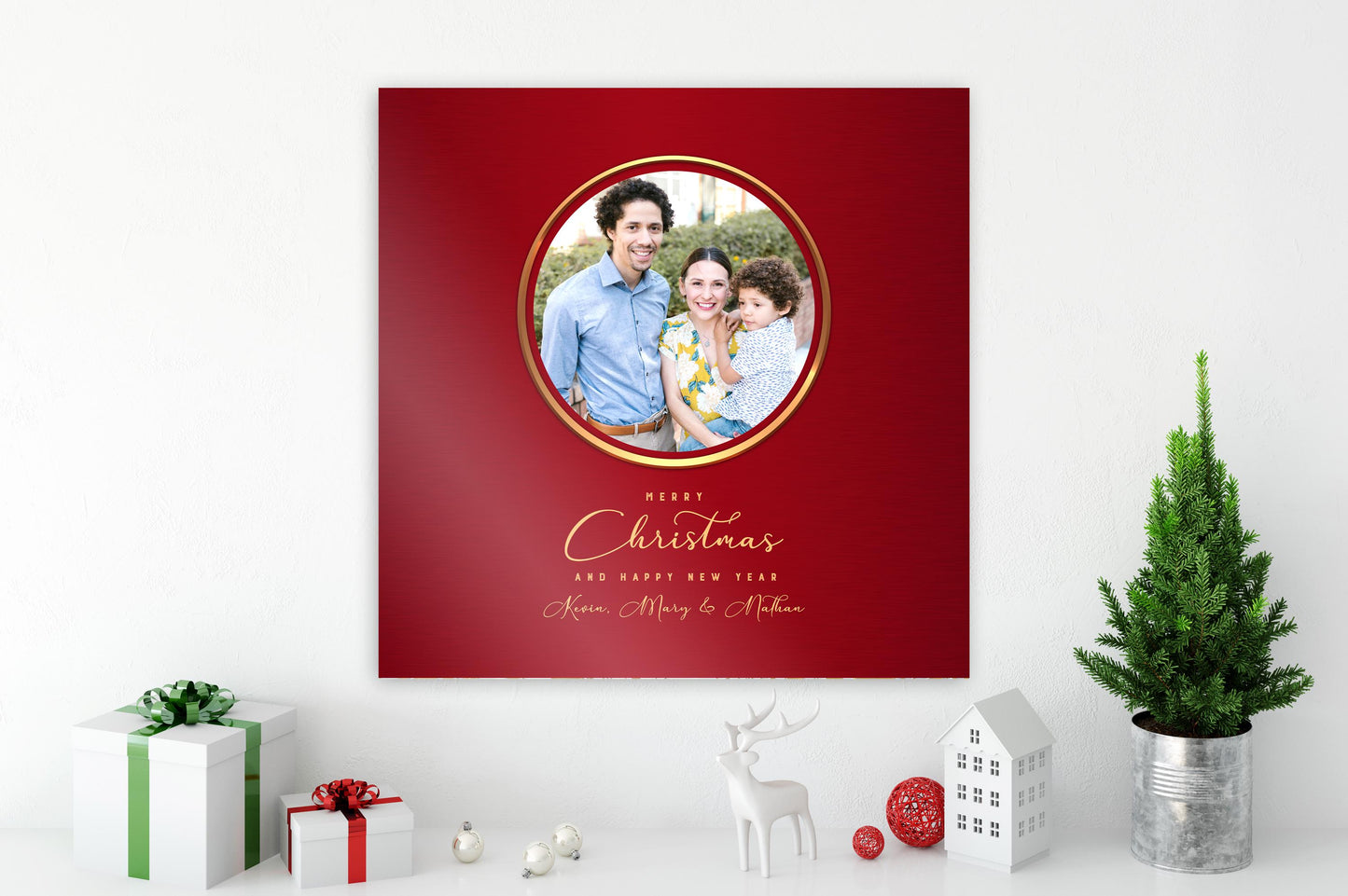 
                  
                    Merry Christmas Photo Gift, Long Distance Christmas gift from family, Personalized Metallic Christmas Decor, Merry Christmas Photo Plaque
                  
                