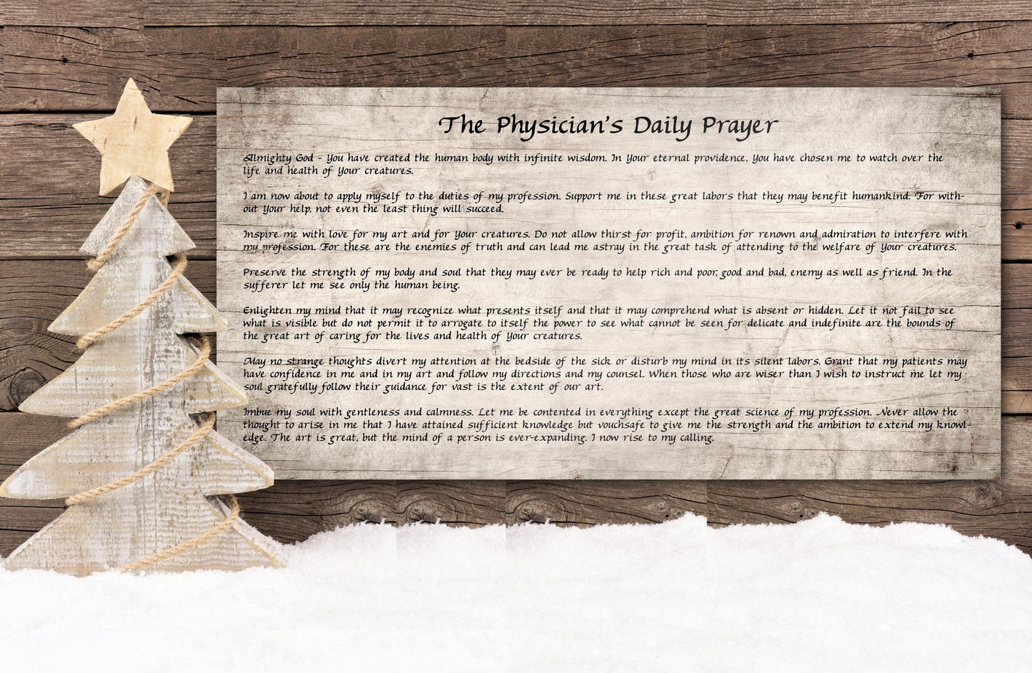 The Physician&#39;s Daily Prayer Artisan crafted Wood Wall decor or plaque