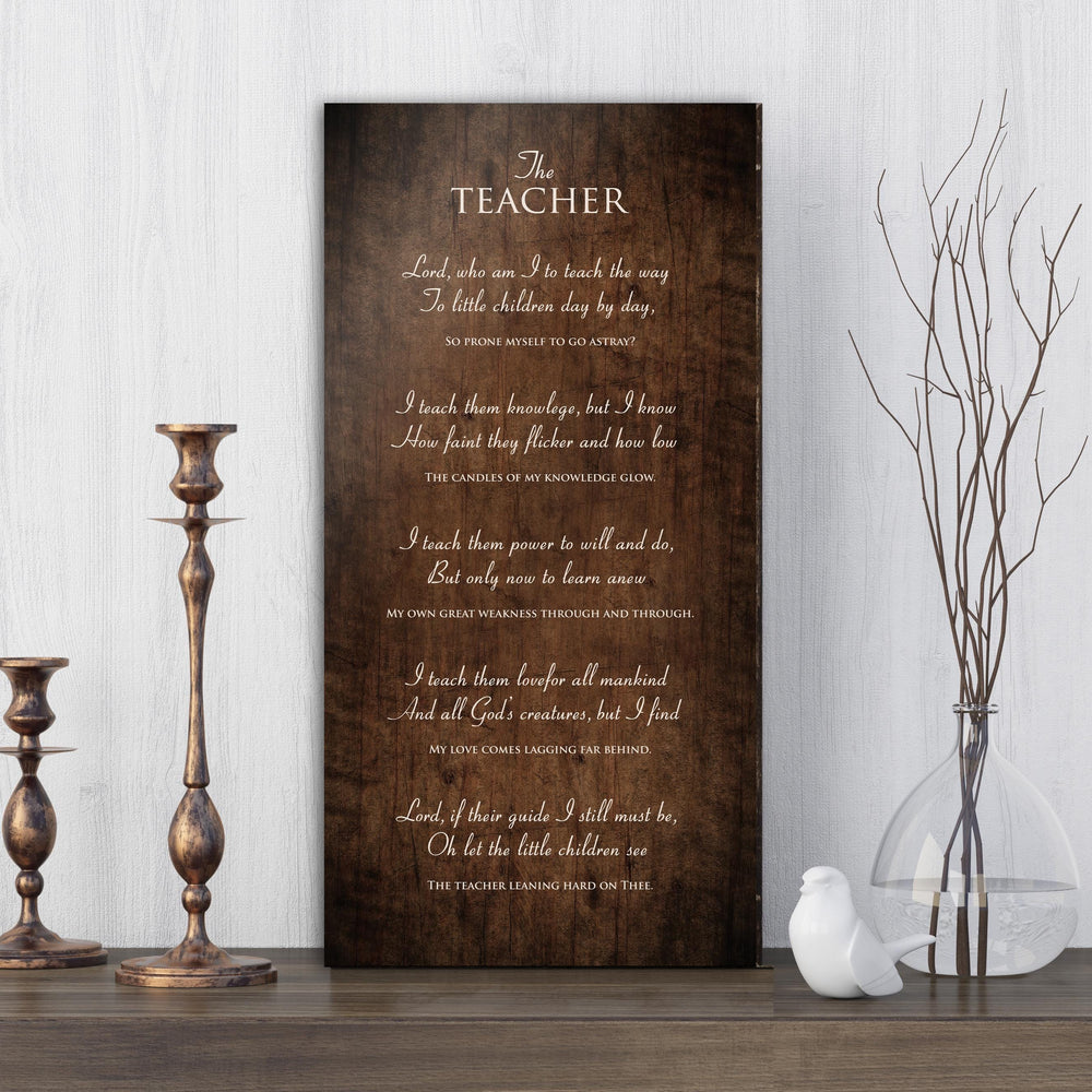 The Teacher Poem, on wood, Prayer for Teacher, Christian Gift for Teacher, Plaque with poem for teacher, Teacher Day, Teacher thank you gift