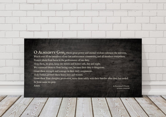 A Policeman's Prayer Memorial Plaque - HoneycombProverbs - Signs - Christian Wall Art
