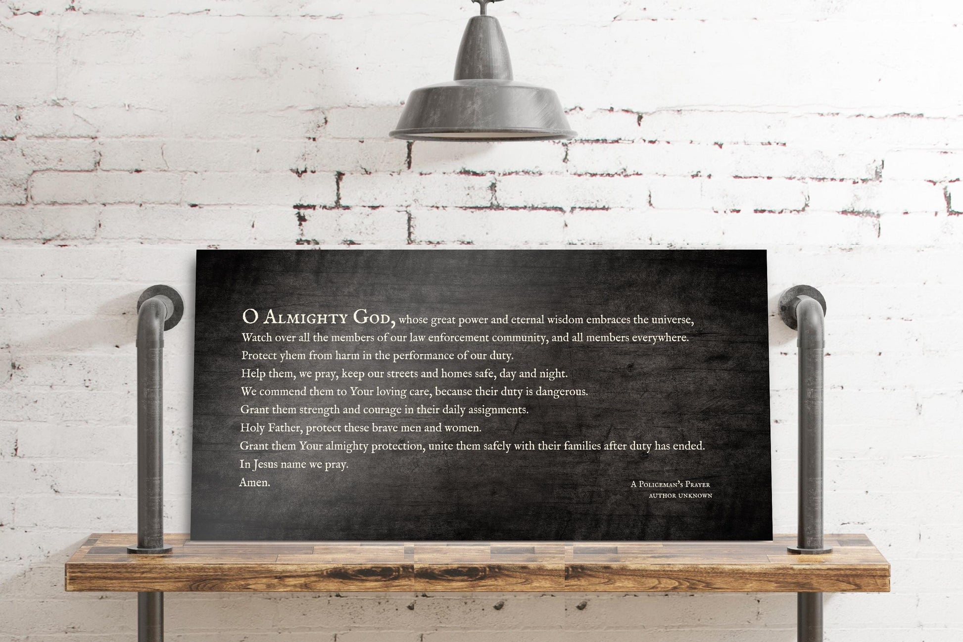 A Policeman's Prayer Memorial Plaque - HoneycombProverbs - Signs - Christian Wall Art