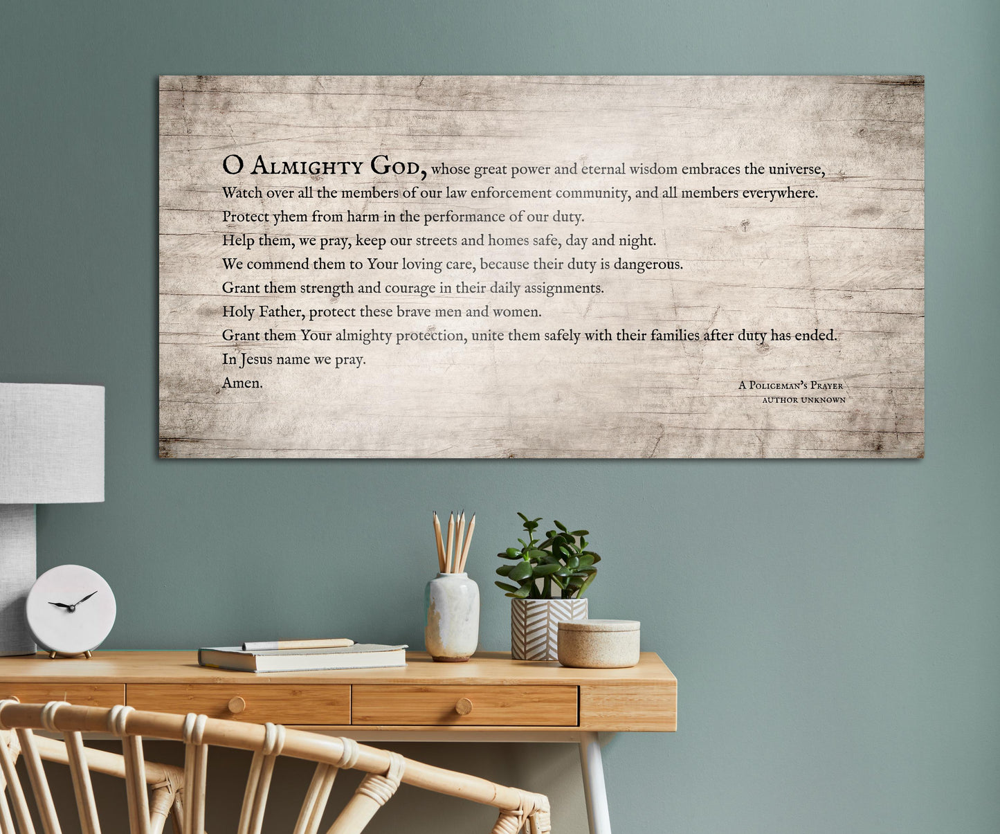 A Policeman's Prayer, Gift for Law Enforcement - HoneycombProverbs - Signs - Christian Wall Art