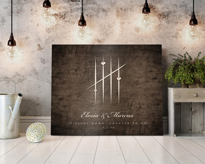 5 Years Down, Wood Tally Mark sign - HoneycombProverbs - Signs - 5 year anniversary gifts
