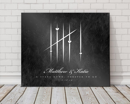 5 Years Down, Wood Tally Mark sign - HoneycombProverbs - Signs - 5 year anniversary gifts