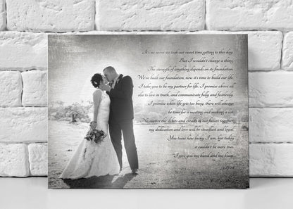 Vintage Tin Photo Gift: Custom Vows or Lyrics, size and option view, 10th anniversary tin