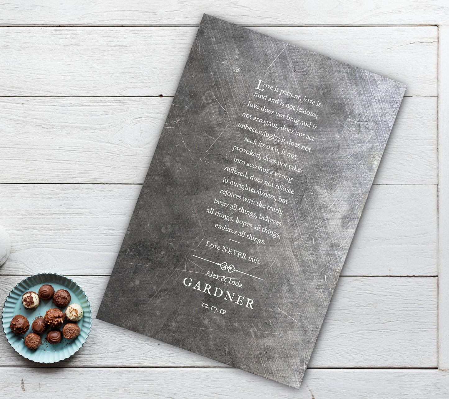 1 Cor 13 Monogrammed Couple's Gift - HoneycombProverbs - Signs - Tin and Aluminum Gifts