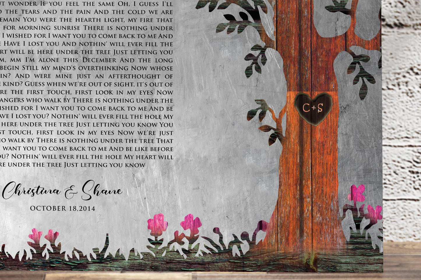 Our Tree, Custom Song Lyric Gift on Tin - HoneycombProverbs - Signs - Tin and Aluminum Gifts
