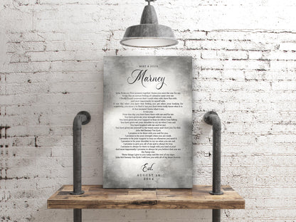 Tin Wedding Anniversary Gift, Wedding Vow Keepsake - HoneycombProverbs - Signs - Tin and Aluminum Gifts