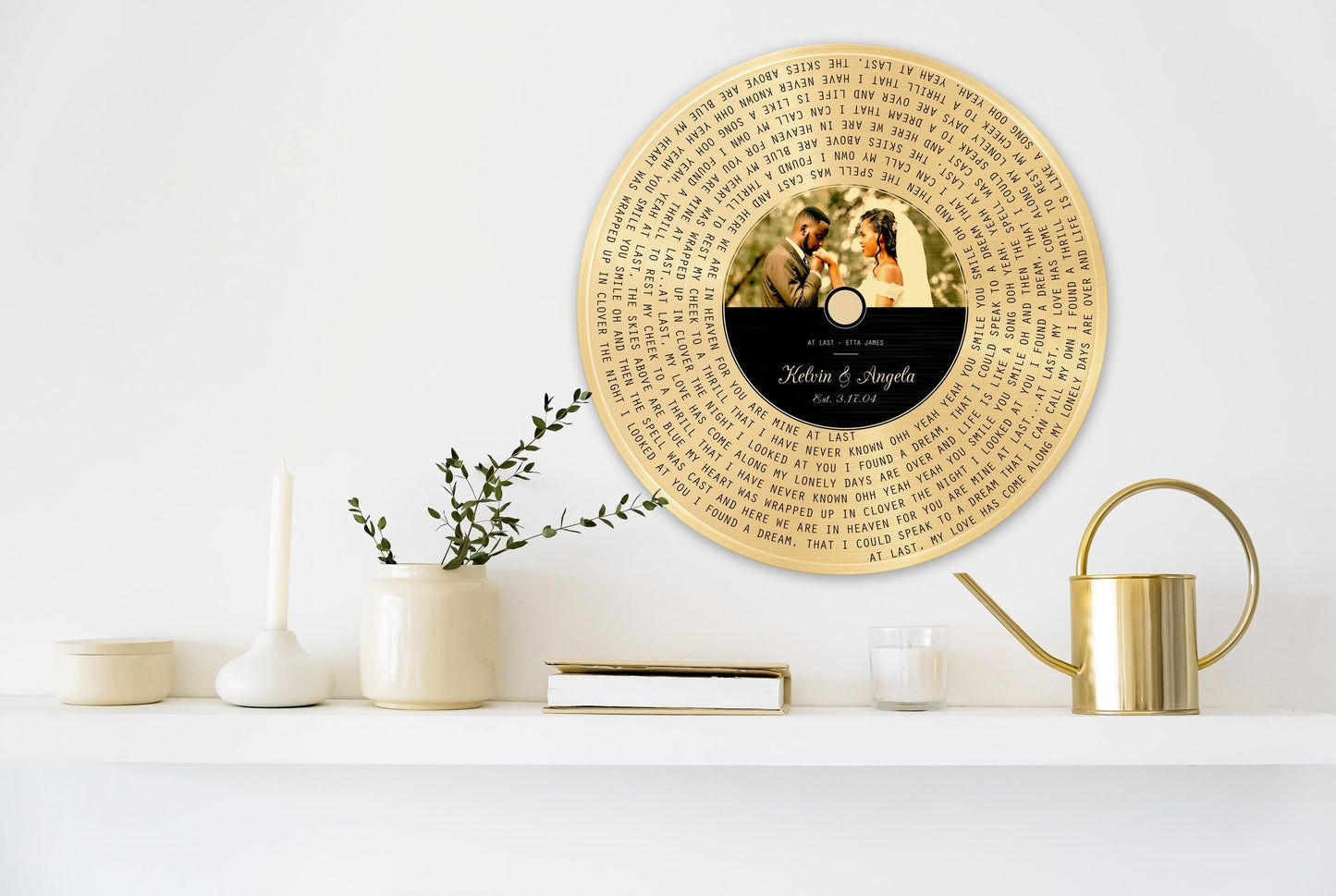 Copper Vinyl Photo Record, 7 Year Anniversary Gift, Couples Song Art, 22nd Anniversary gift - HoneycombProverbs - Signs - Copper Anniversary Gifts