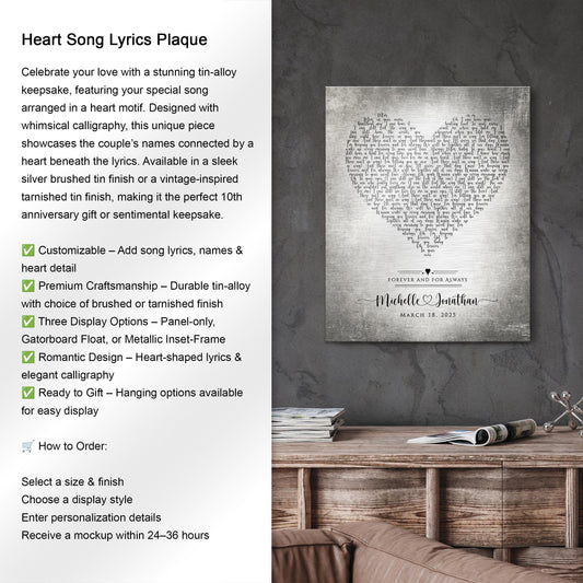 "Song in My Heart" Lyric Sign on Tin - HoneycombProverbs - Signs - Tin and Aluminum Gifts