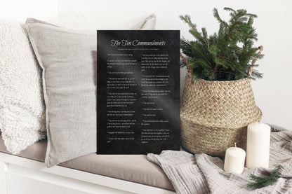Mens 10 commandment scripture bible plage plaque