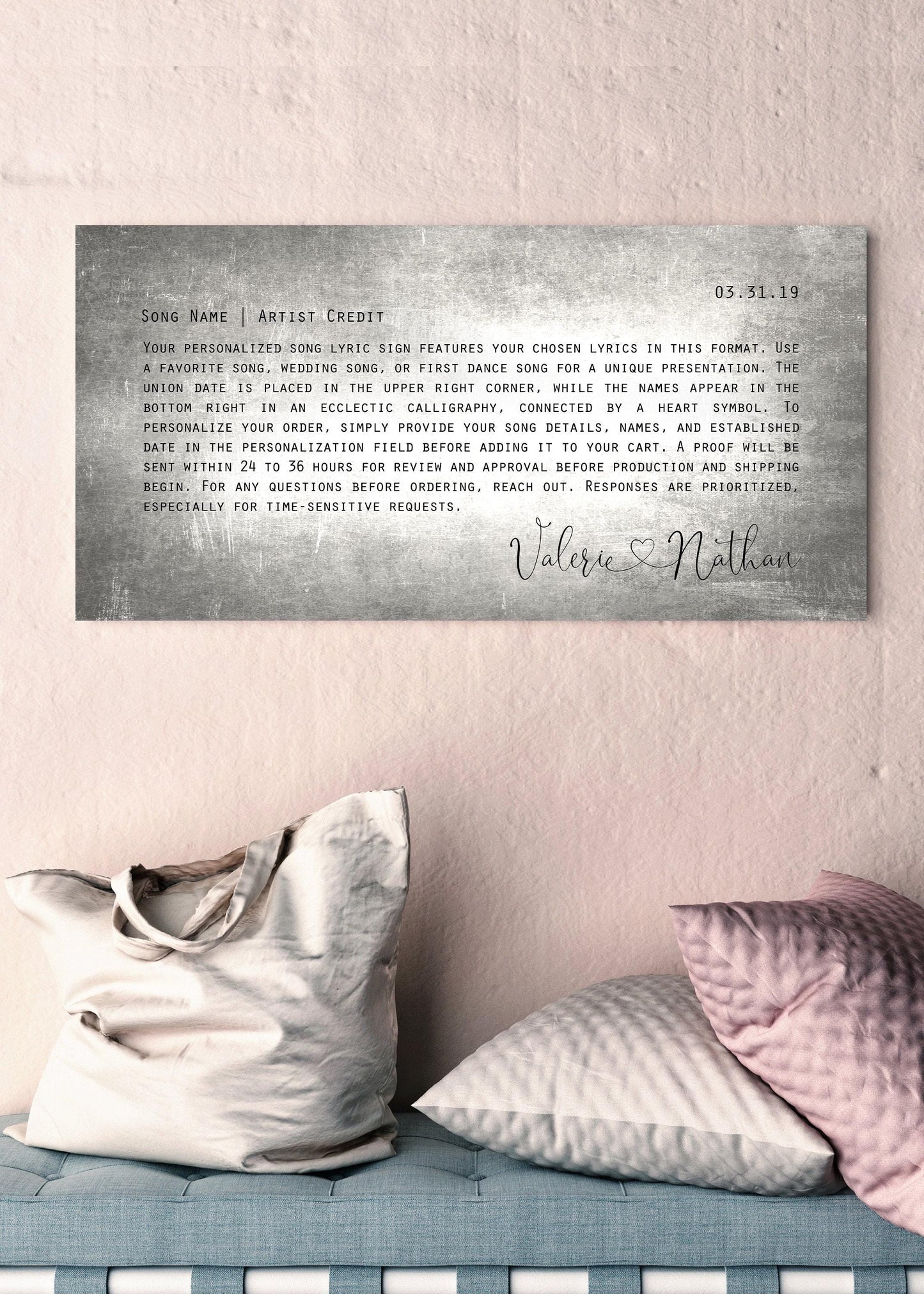 Love Song Lyric Sign on Tin - HoneycombProverbs - Signs - Vintage Lyrics Wall Art