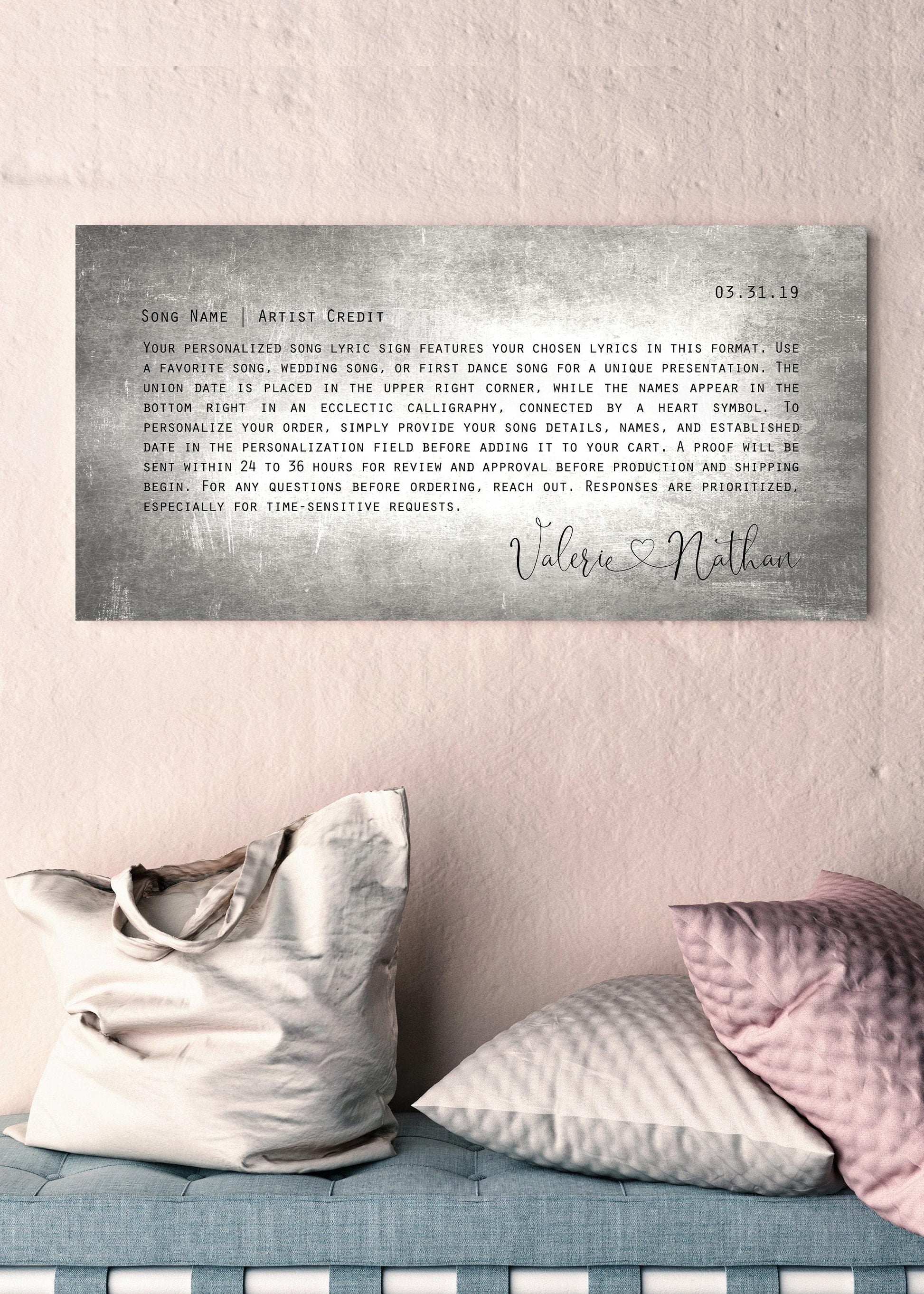 Love Song Lyric Sign on Tin - HoneycombProverbs - Signs - Vintage Lyrics Wall Art