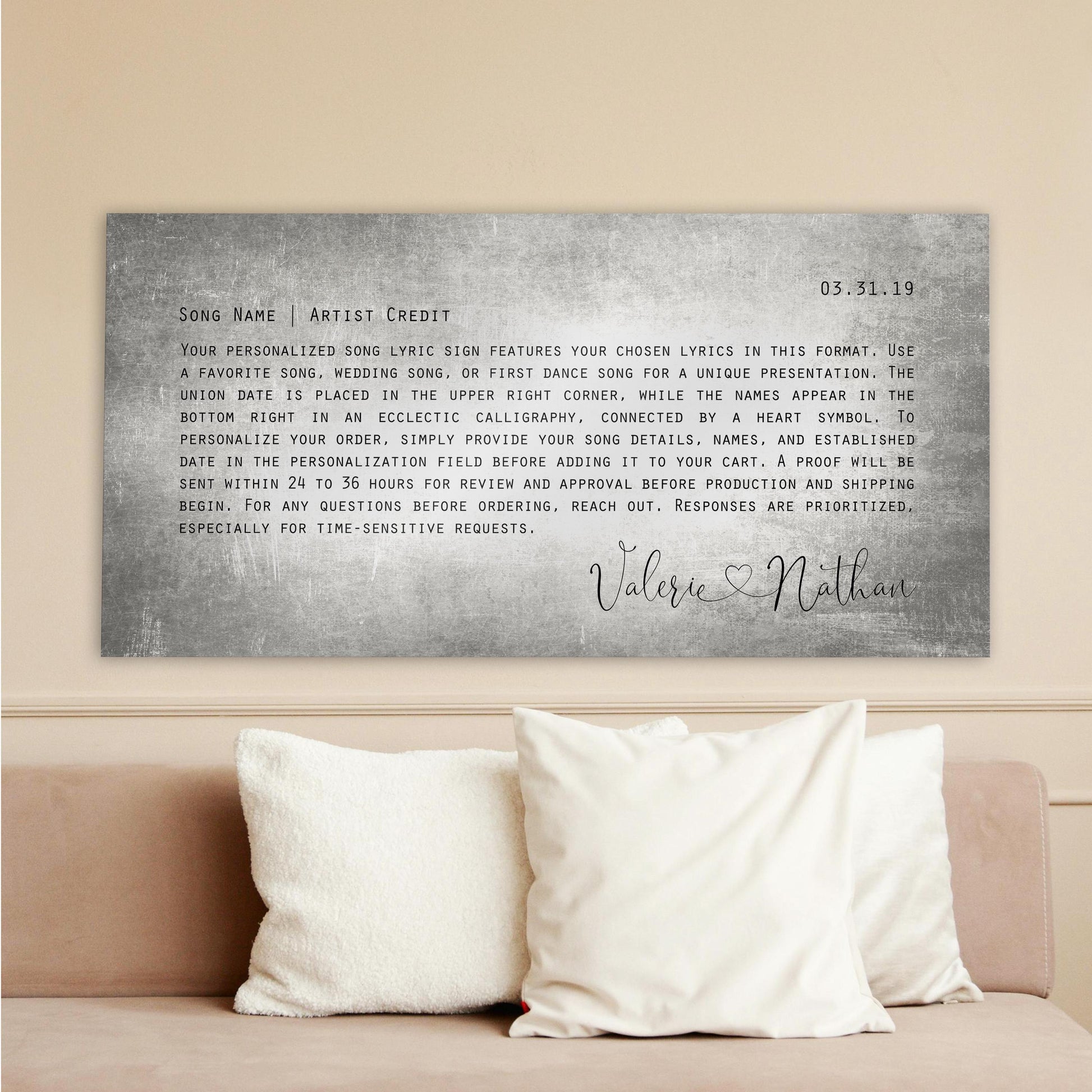 Love Song Lyric Sign on Tin - HoneycombProverbs - Signs - Vintage Lyrics Wall Art