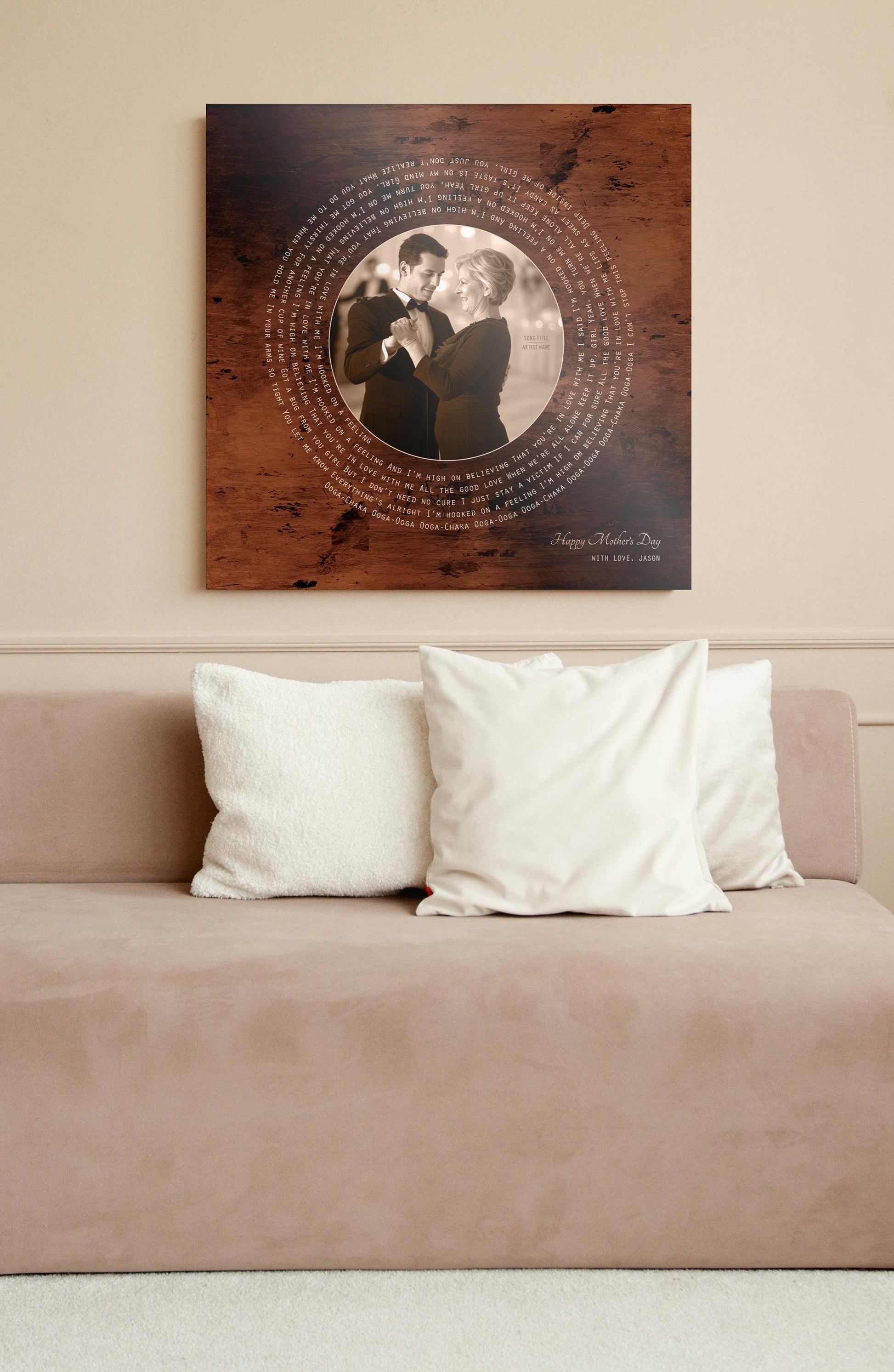Personalized Mother of Groom Gift: Song Lyrics Photo Plaque - HoneycombProverbs - Signs - Record Album Lyrics Art
