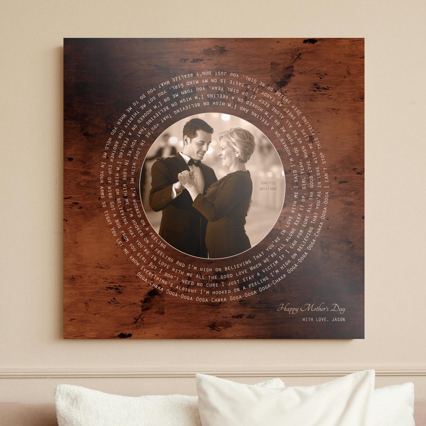 Mothers Day Plaque from Son, Gift for Mom, Gift for Mother n law, music plaque with custom song
