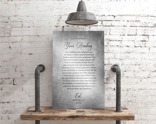 Tin Anniversary Gift, Iron Sharpens Iron Personalized Wall Plaque - HoneycombProverbs - Signs - Tin Anniversary Gifts