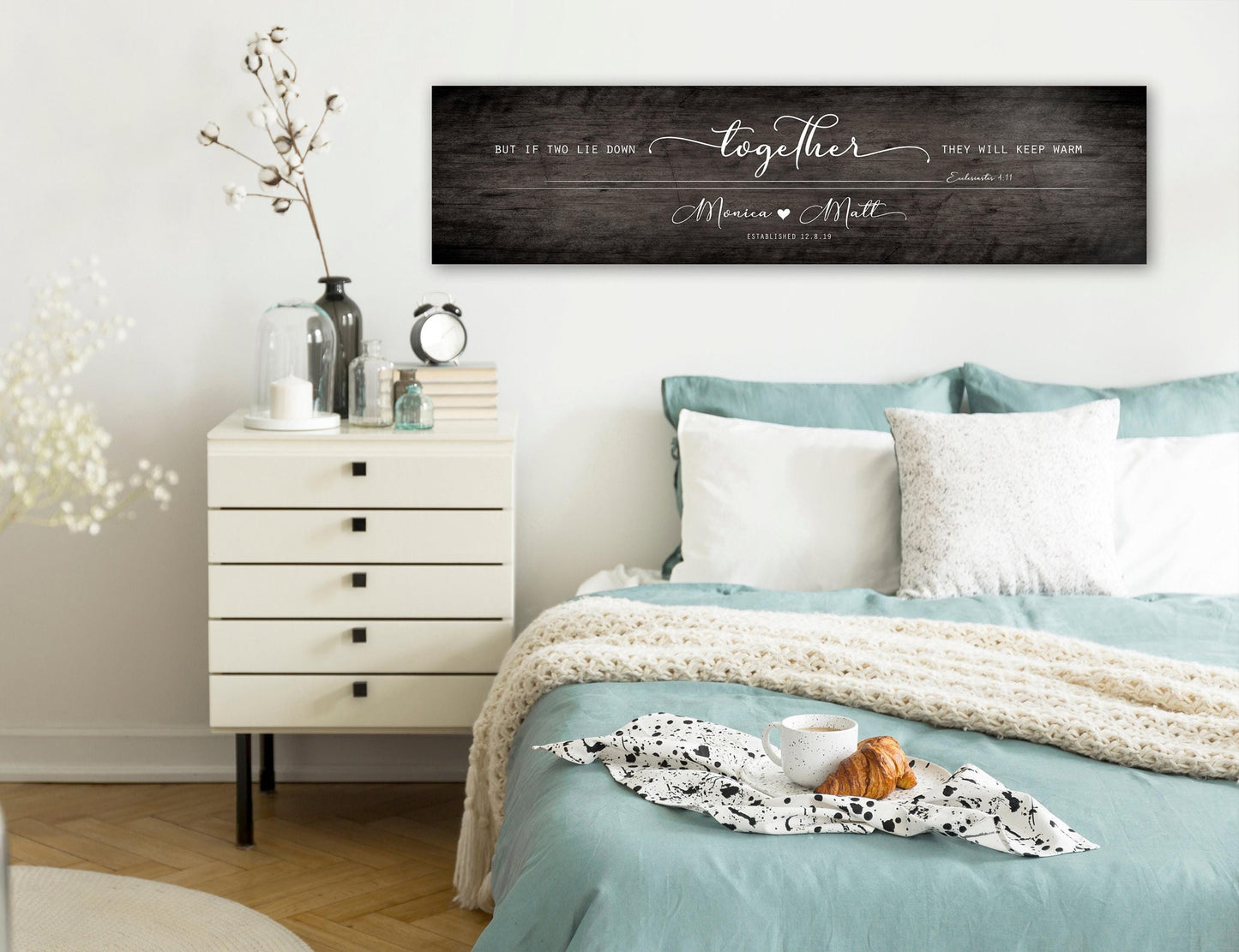 Christian Rustic Farmhouse Couples Personalized Decor, Wood Bedroom Sign - HoneycombProverbs - Signs - 5 year anniversary gifts