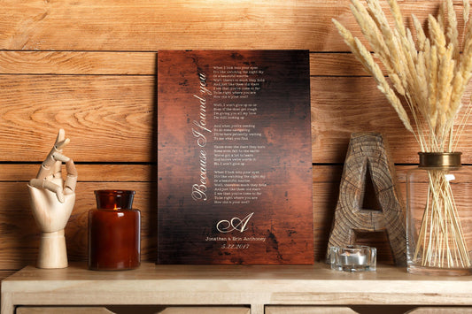 bronze anniversary gift for men, 8th anniversary gift for husband, song gift for him, anniversary gift for him, rugged, rustic anniversary song plaque.