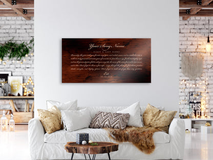 Custom Song Art, Bronze Anniversary Art, With Lyrics, First Dance Gift - HoneycombProverbs - Signs - Bronze Anniversary Gifts