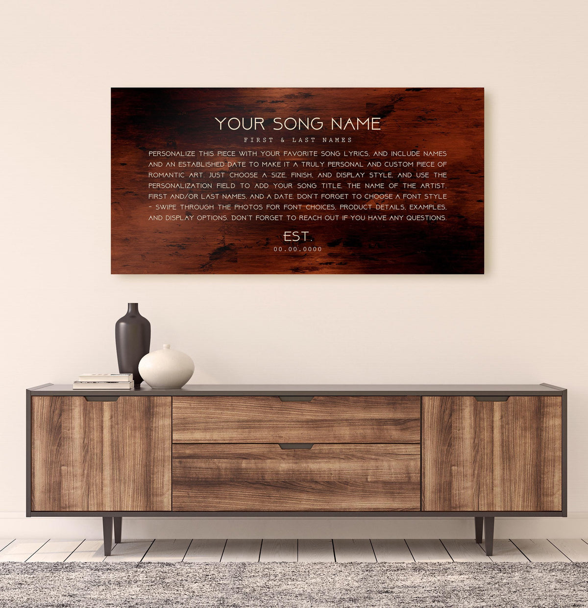 Custom Song Art, Bronze Anniversary Art, With Lyrics, First Dance Gift - HoneycombProverbs - Signs - Bronze Anniversary Gifts