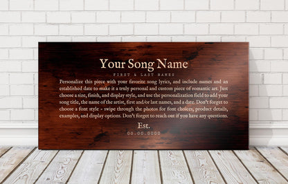 First Dance Lyrics Wall Decor, Metal Sign, Wedding Song Art, Custom Song Lyric Art - HoneycombProverbs - Signs - Rustic Lyrics Wall Decor