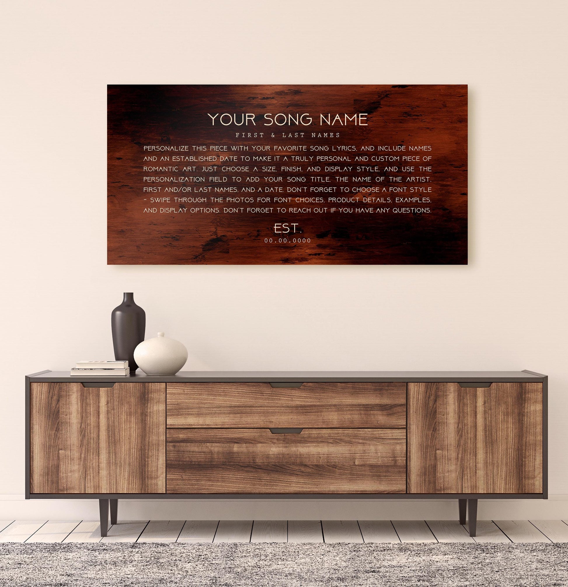 First Dance Lyrics Wall Decor, Metal Sign, Wedding Song Art, Custom Song Lyric Art - HoneycombProverbs - Signs - Rustic Lyrics Wall Decor