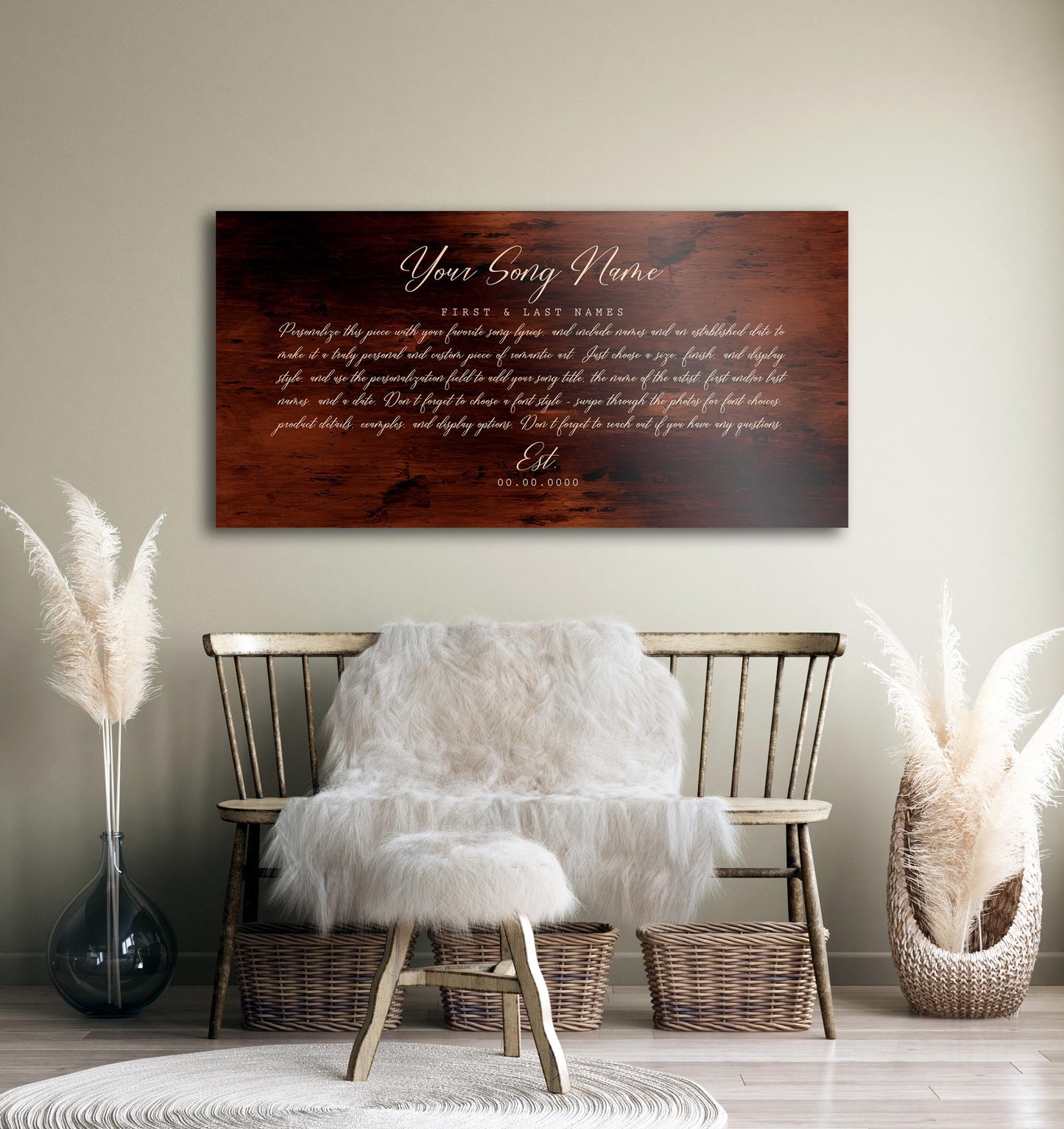 First Dance Lyrics Wall Decor, Metal Sign, Wedding Song Art, Custom Song Lyric Art - HoneycombProverbs - Signs - Rustic Lyrics Wall Decor