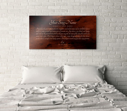 Custom Song Art, Bronze Anniversary Art, With Lyrics, First Dance Gift - HoneycombProverbs - Signs - Bronze Anniversary Gifts