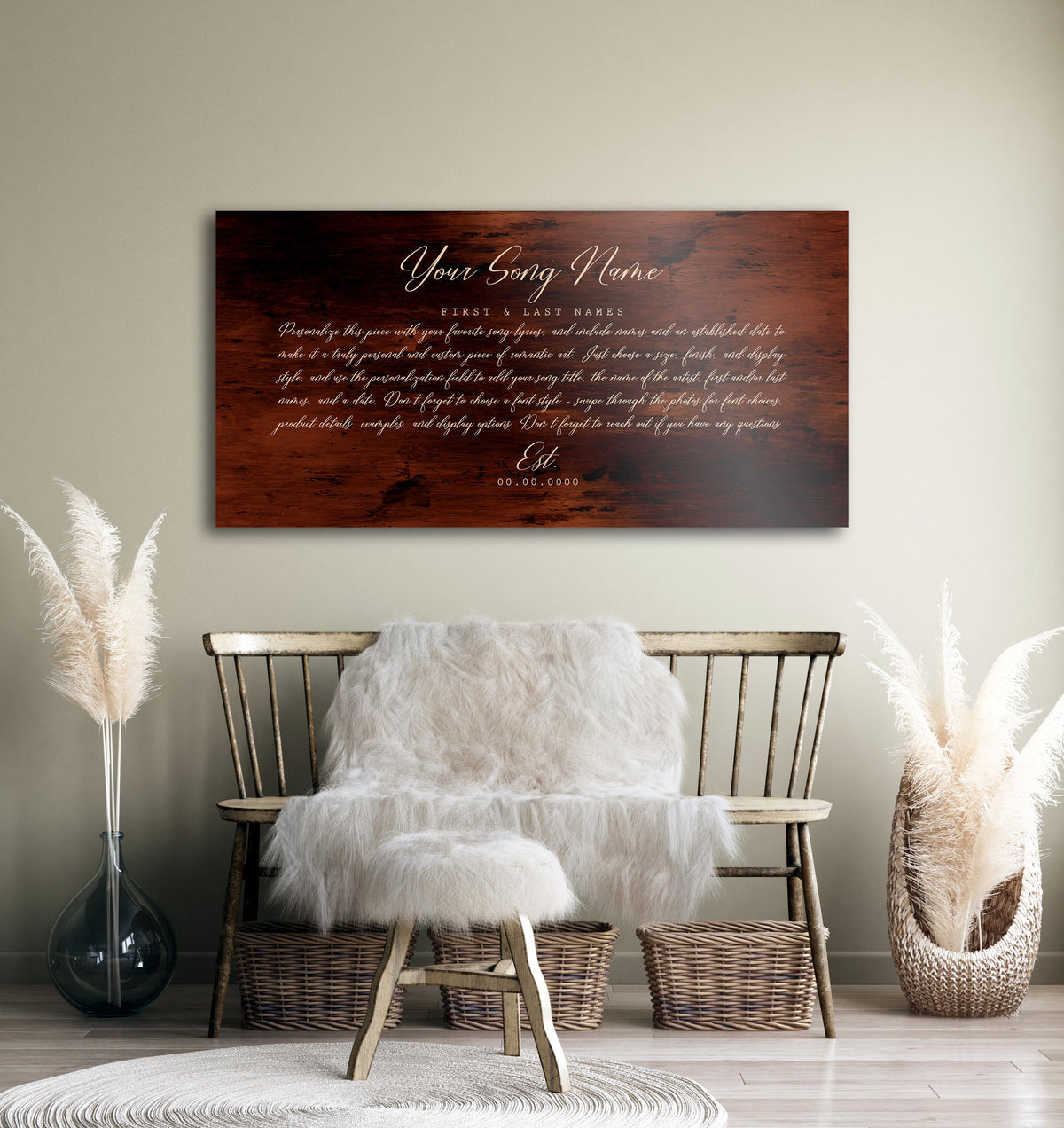 Custom Song Art, Bronze Anniversary Art, With Lyrics, First Dance Gift - HoneycombProverbs - Signs - Bronze Anniversary Gifts