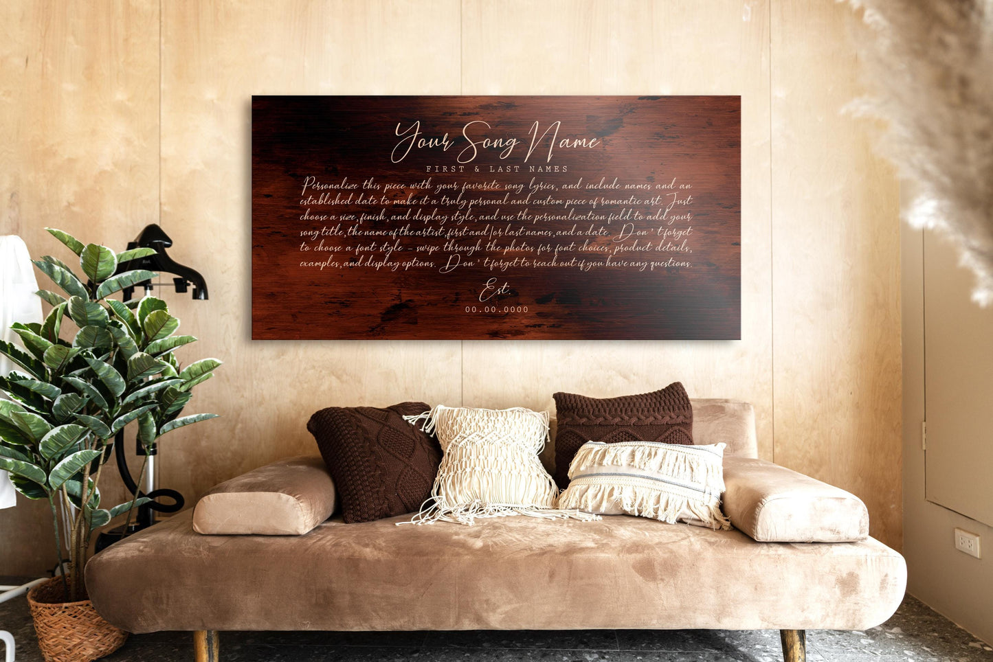 Custom Song Art, Bronze Anniversary Art, With Lyrics, First Dance Gift - HoneycombProverbs - Signs - Bronze Anniversary Gifts