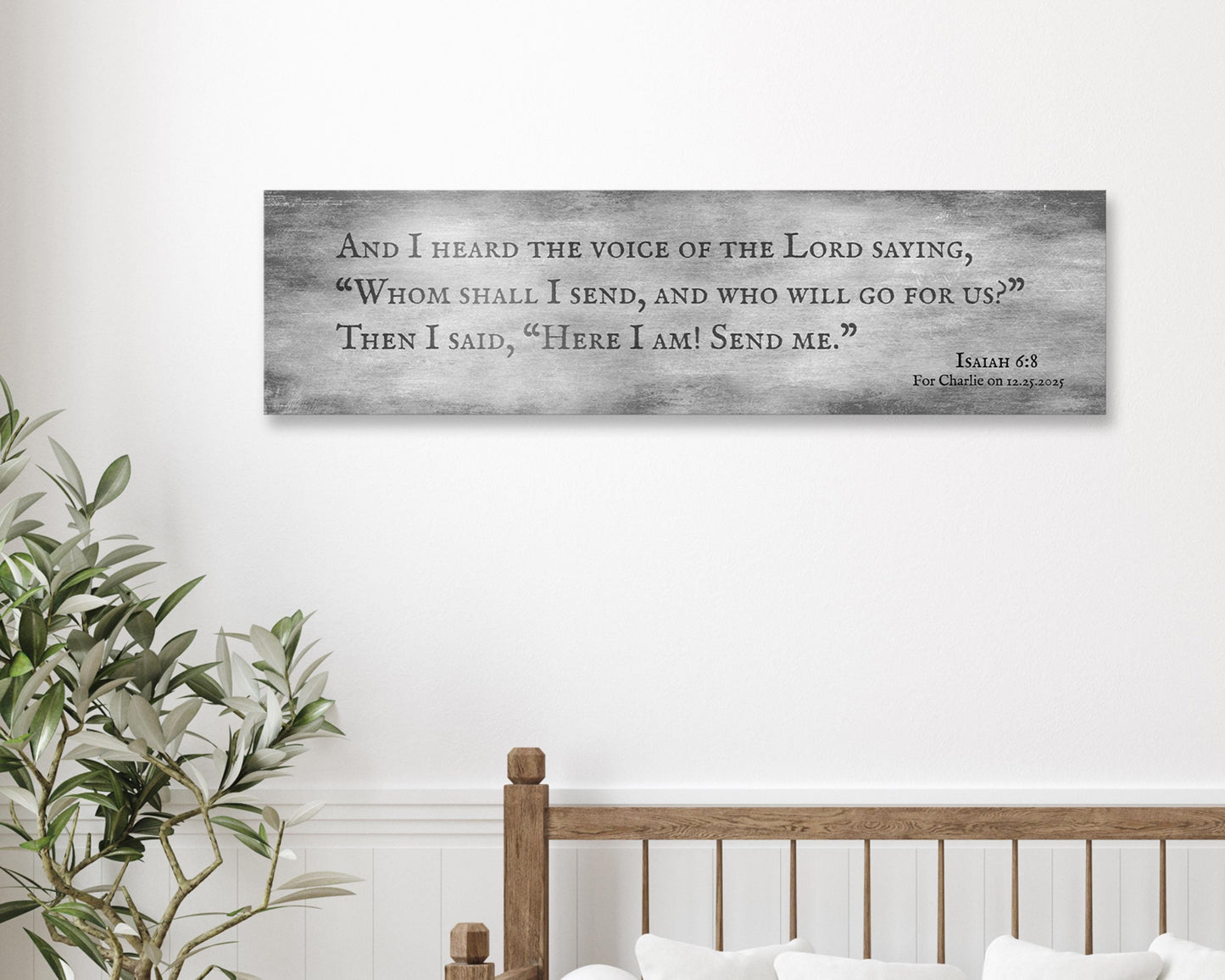 Personalized Isaiah 6:8 Tarnished Metal Sign- Here I Am Send Me - Christian Plaque - Religious Gift - HoneycombProverbs - Signs - Luxury Corporate Gifts