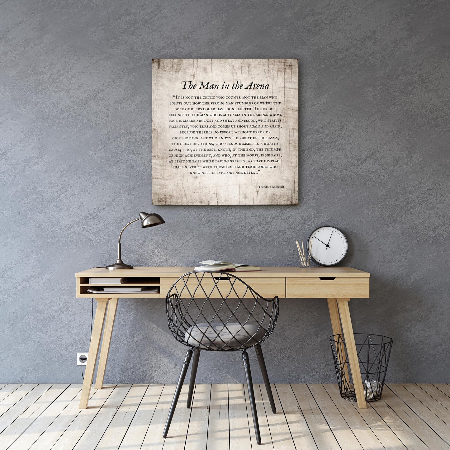 Wooden "Man in the Arena" Wall Plaque – Personalized Gift for men, Theodore Roosevelt Quote Sign, Husband Gift, Man Cave Art - HoneycombProverbs - Signs - Luxury Corporate Gifts