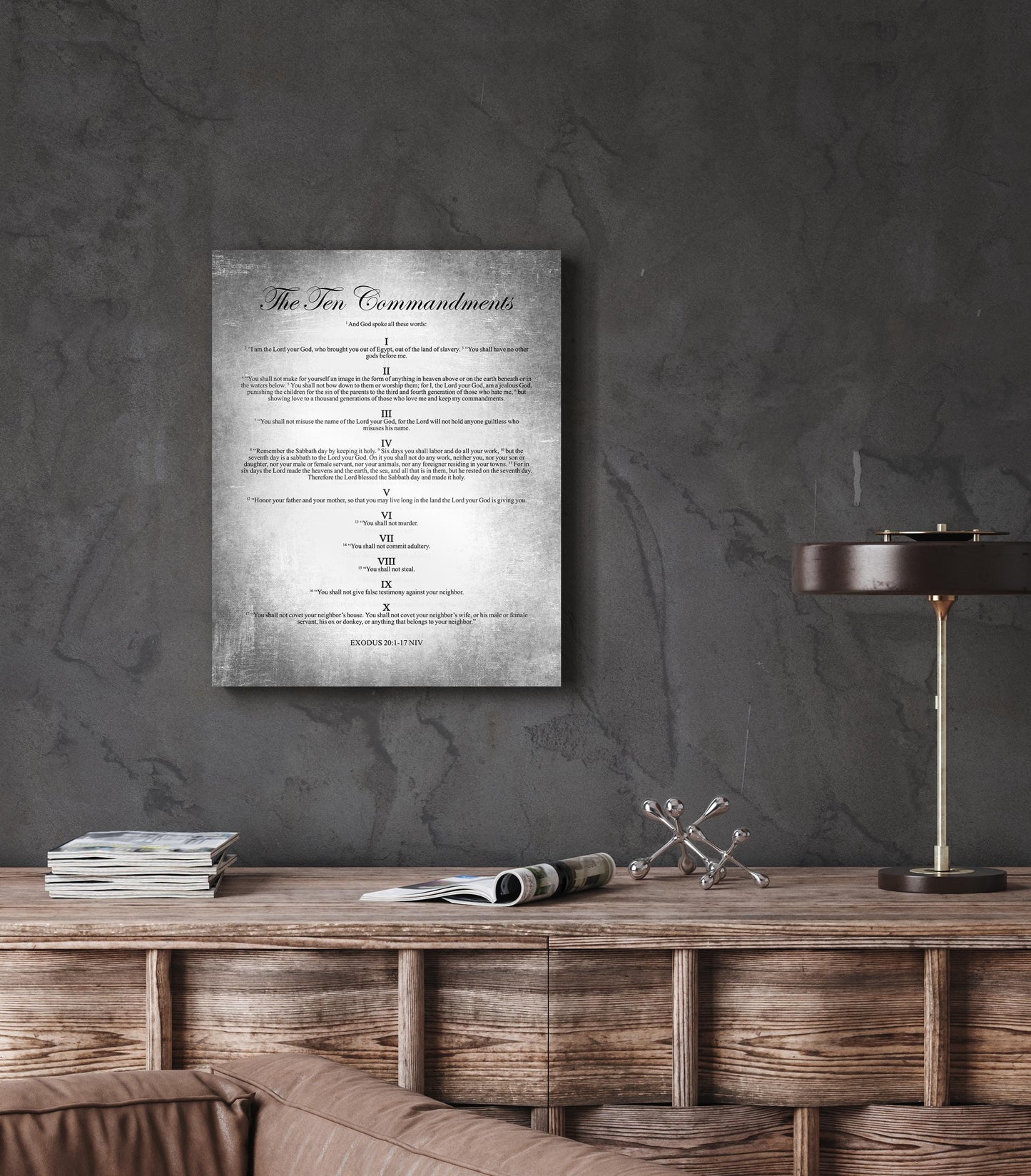 The Ten Commandments; Vintage Tin Wall Art - HoneycombProverbs - Signs - Tin and Aluminum Gifts