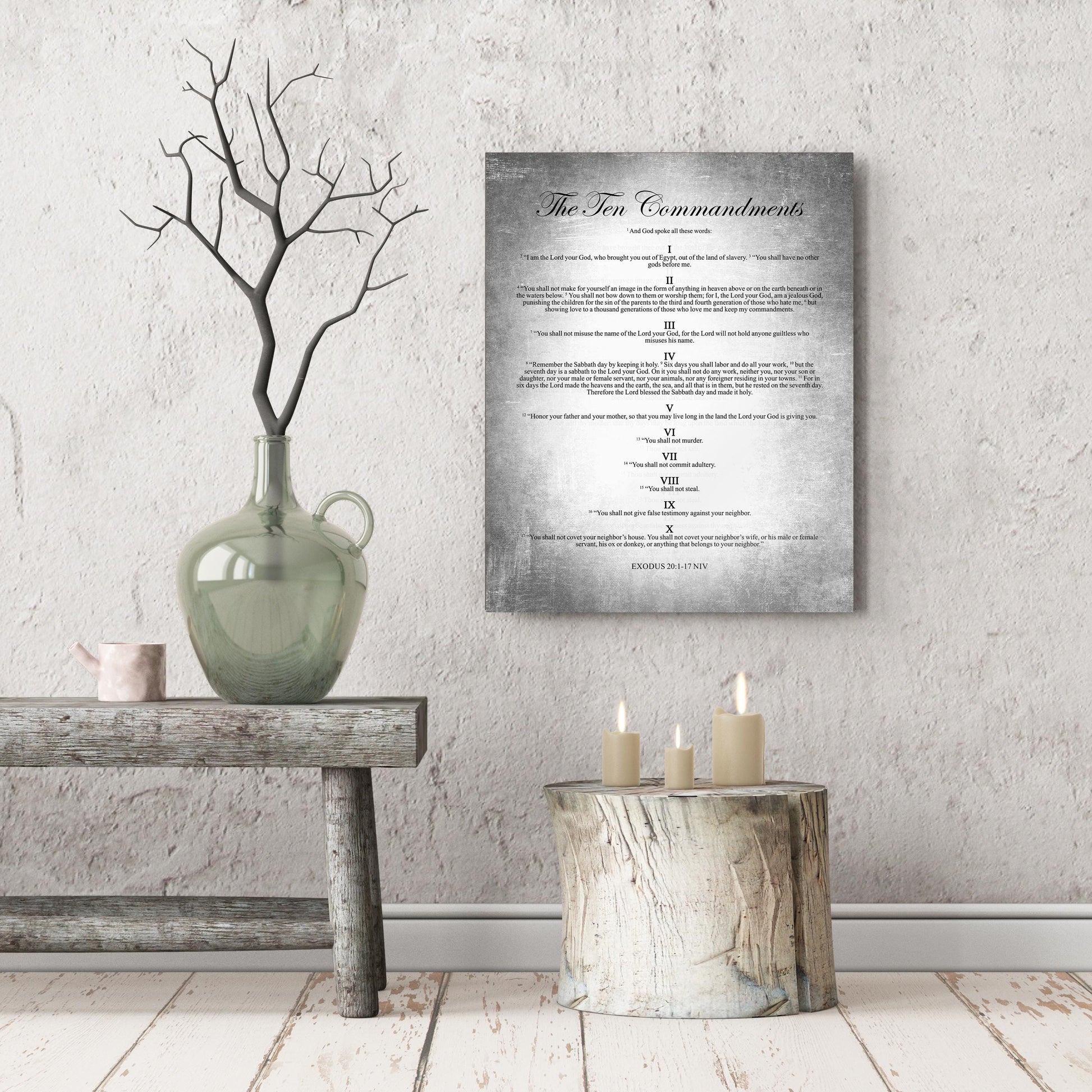 The Ten Commandments; Vintage Tin Wall Art - HoneycombProverbs - Signs - Tin and Aluminum Gifts