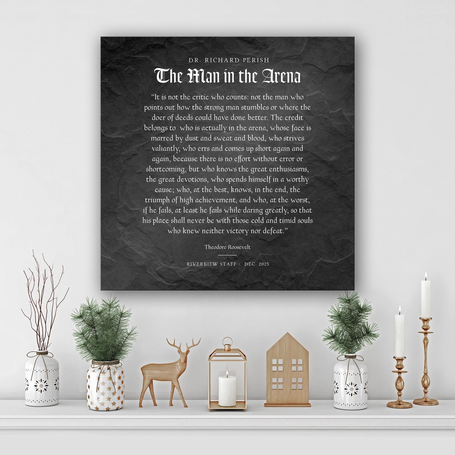 Personalized Man in the Arena Metal Plaque: Office Employee Gifts, Luxury Corporate Gifts, Dad Gift - HoneycombProverbs - Signs - Luxury Corporate Gifts