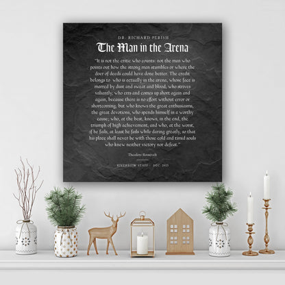 Personalized Man in the Arena Metal Plaque: Office Employee Gifts, Luxury Corporate Gifts, Dad Gift - HoneycombProverbs - Signs - Luxury Corporate Gifts